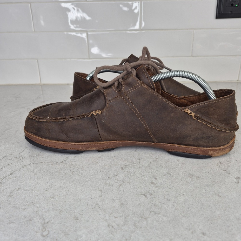 Olukai Shoes Ohana Lace Up Nubuck Men's Size 10.5‎ Slip On Brown - Picture 8 of 13